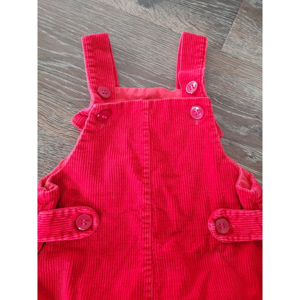Neat & Nifty Vintage Red Corduroy Overalls 12 Months 100% Cotton Baby Button #6 - Picture 2 of 6